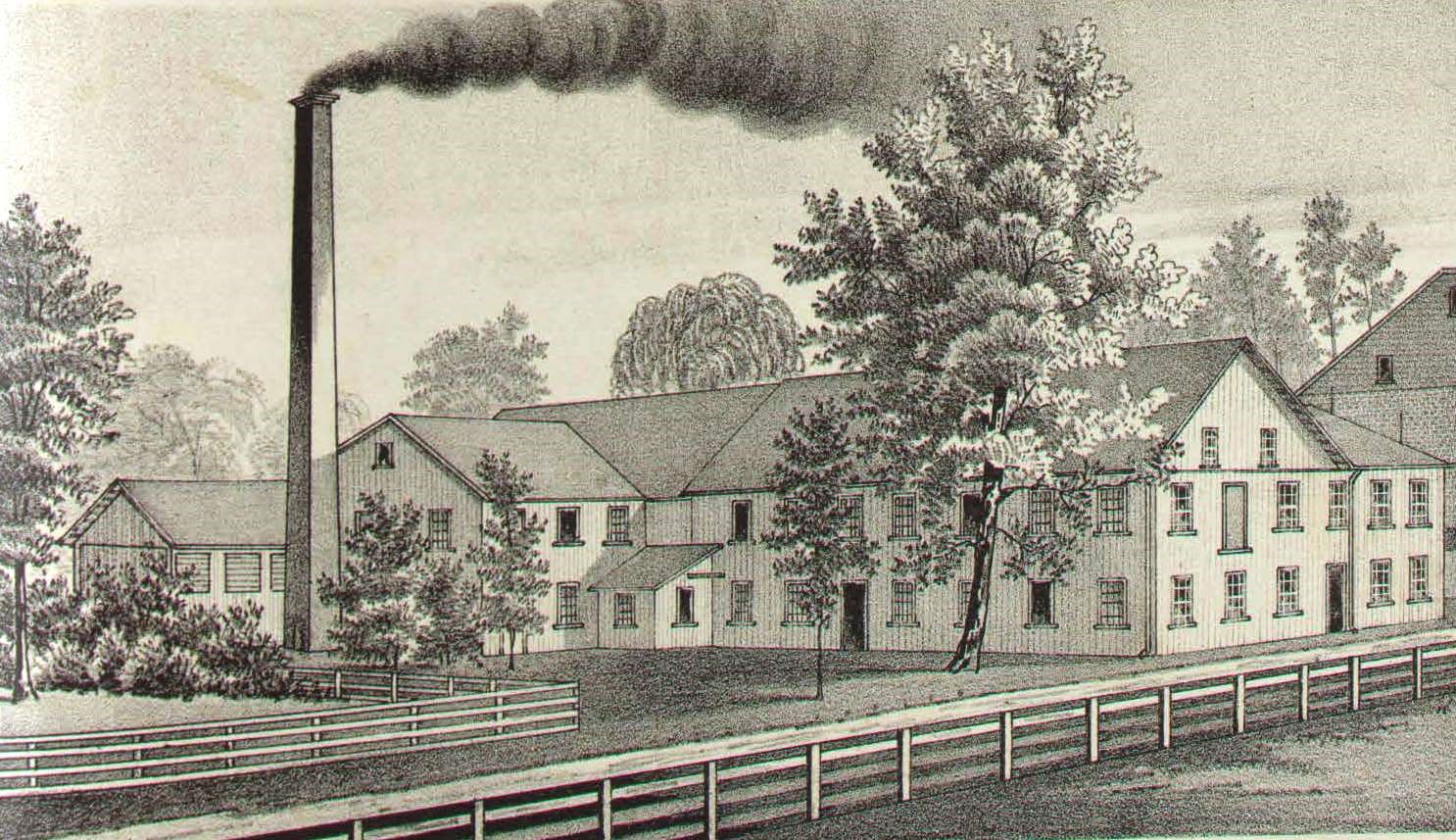 Union Mills tannery drawing